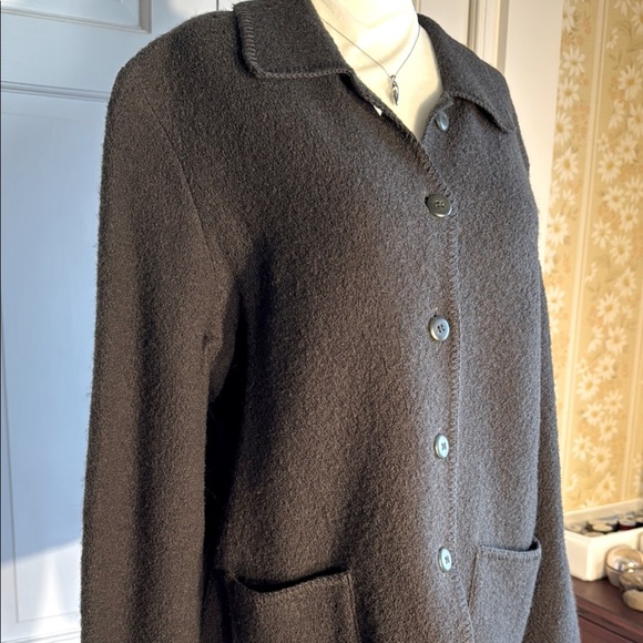Vintage Requirements Olive/Gray Boiled Wool  Blazer with Notched Collar - Picture 1 of 12